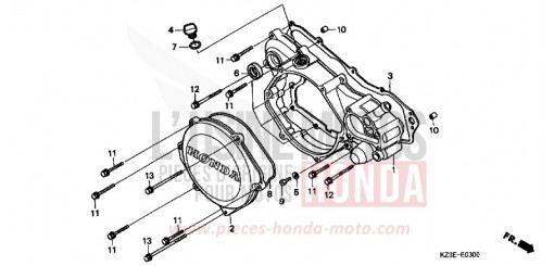 PANNEAU CARTER-MOTEUR D. CR250R1 de 2001